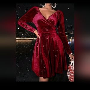 Velvet A-line Dress